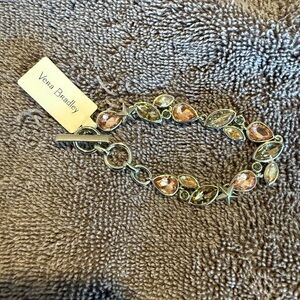 Vera Bradley Silver Bracelet with pastel aura gemstones